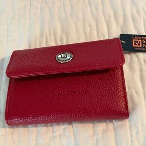 Ladies red leather wallet
